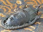 Prachtig origineel antiek masker uit Nigeria van Benin brons, Antiek en Kunst, Ophalen of Verzenden