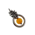 30mm Amberkleur Kattenoog Kristal Hanger Dames Gepolijst RVS, Overige materialen, Birgitta-Gracht 33, 6465 EL Kerkrade, Nederland