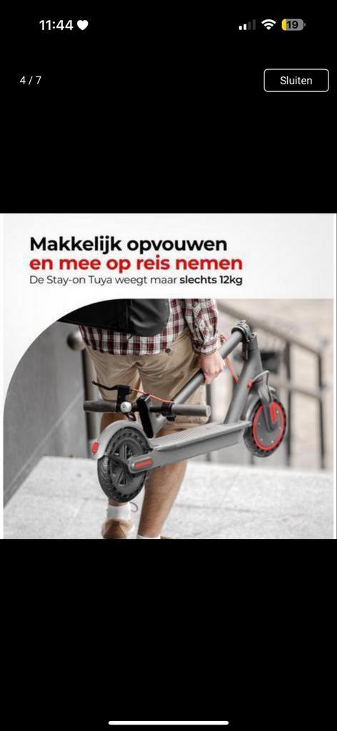 Stay on Tuya Elektrische Step - Lichtgewicht & Opvouwbaar!, Fietsen en Brommers, Steps, Zo goed als nieuw, Elektrische step (E-scooter)