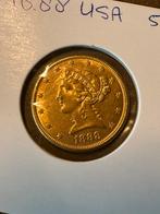 5 Dollar goud 1888 S, Ophalen of Verzenden, Noord-Amerika, Losse munt, Goud