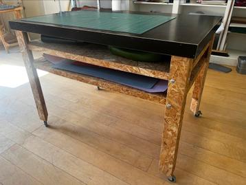 Werktafel bureau op wielen incl A1 snijmat beschikbaar voor biedingen