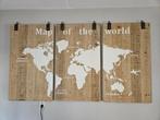 Map of the world 3 luik hout, Ophalen, Zo goed als nieuw
