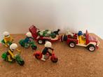 Playmobil vintage motor rijders met auto en oplegger, Ophalen of Verzenden, Gebruikt