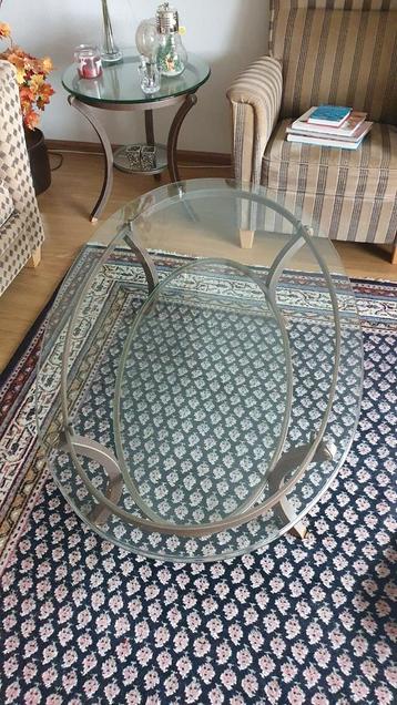 Glazen Salontafel met Metalen Frame beschikbaar voor biedingen