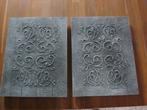 twee mooie houten wandpanelen met print, Huis en Inrichting, Woonaccessoires | Wanddecoraties, Ophalen, Zo goed als nieuw