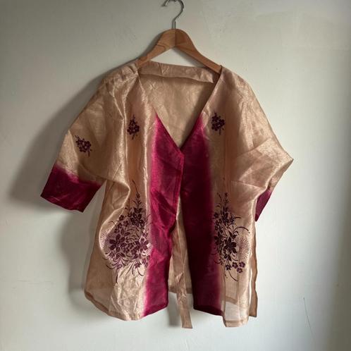 Vintage Floral Bloemen Kimono Top / Jasje (one size), Kleding | Dames, Blouses en Tunieken, Zo goed als nieuw, Ophalen of Verzenden