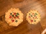Vintage houten pannen onderzetters, 17 en 14,5 cm, Huis en Inrichting, Woonaccessoires | Onderzetters, Ophalen of Verzenden, Gebruikt