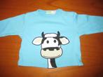 Turkoise shirt met koe, 50, Basic Collection, Kinderen en Baby's, Babykleding | Maat 50, Shirtje of Longsleeve, Ophalen of Verzenden