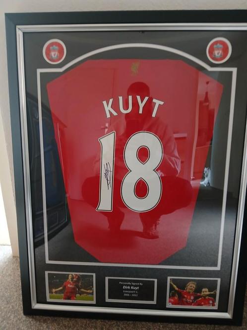 Framed Dirk Kuyt Liverpool 2008/2009 nummer 18, Verzamelen, Sportartikelen en Voetbal, Zo goed als nieuw, Shirt, Buitenlandse clubs