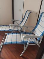 2 Dukdalf kampeerstoelen met bijbehorende voetensteunen, Caravans en Kamperen, Kampeermeubelen, Ophalen, Gebruikt, Campingstoel