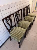 70 jaar oude eetkamer stoelen met originele bekleding, Antiek en Kunst, Antiek | Meubels | Stoelen en Banken, Ophalen