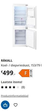 Rakall, Witgoed en Apparatuur, Koelkasten en IJskasten, 200 liter of meer, Gebruikt, 160 cm of meer, 45 tot 60 cm