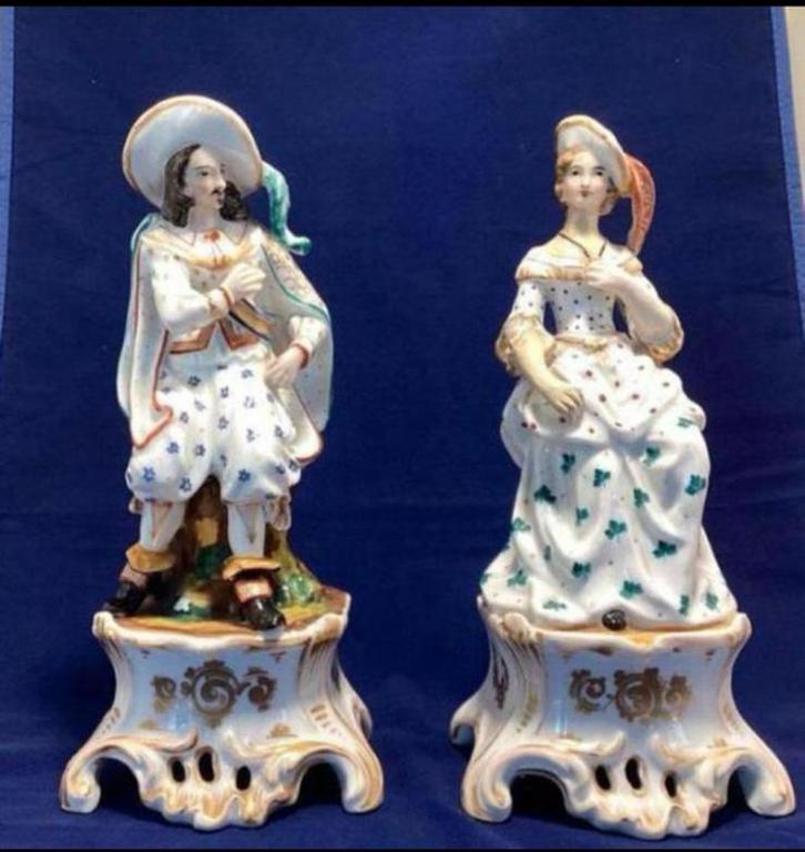 Antieke Franse porseleinen vieux PARIS beeldjes zeer mooi., Antiek en Kunst, Antiek | Porselein, Ophalen of Verzenden