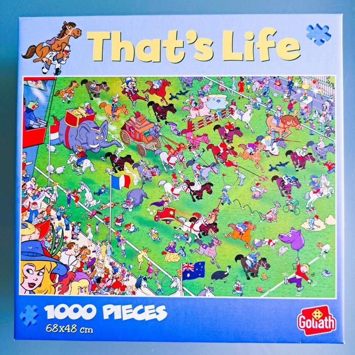 Goliath puzzel That’s Life Paardenrace / Horse racing 1000st, Hobby en Vrije tijd, Denksport en Puzzels, Zo goed als nieuw, Legpuzzel