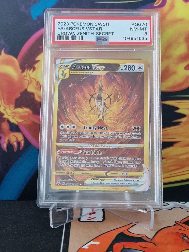 PSA 8 Arceus VSTAR - Crown Zenith GG70 - Gold Rare, Ophalen of Verzenden, Nieuw, Losse kaart, Foil