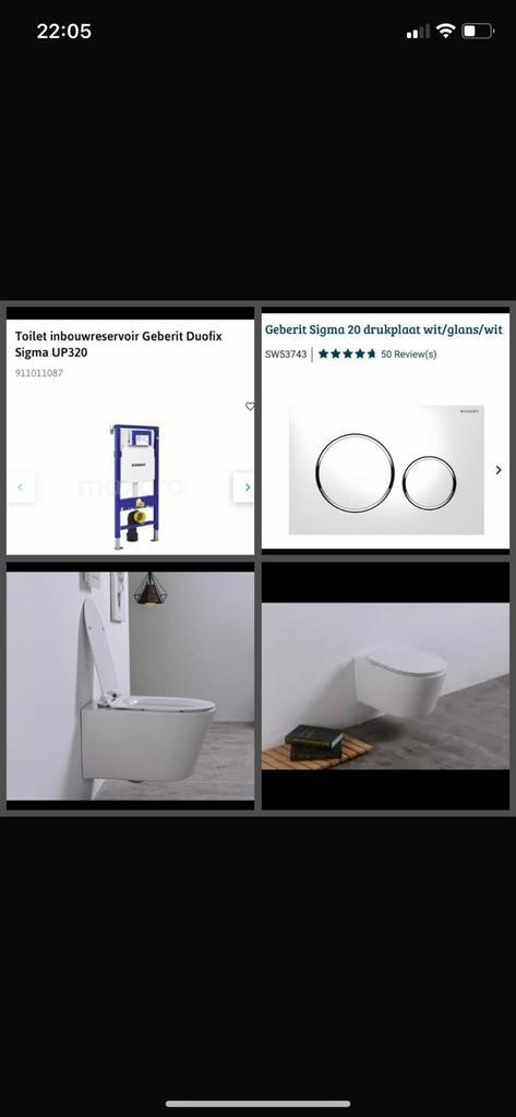 Wc set met GEBERIT UP 320 toebehoren en overige sanitair, Doe-het-zelf en Verbouw, Sanitair, Nieuw, Ophalen of Verzenden