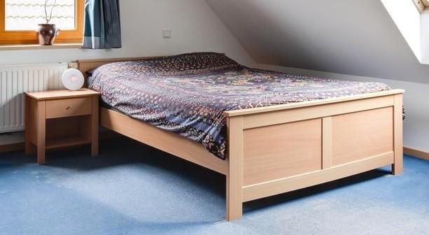 Tweepersoonsbed 140x200 (evt met nachtkastjes), Huis en Inrichting, Slaapkamer | Bedden, Gebruikt, Tweepersoons, 140 cm, 200 cm