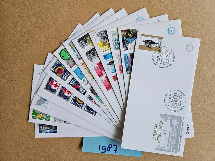 FDC JAAR 1987 - BIJNA COMPLEET - 12 EERSTE DAG ENVELOPPEN, Postzegels en Munten, Postzegels | Eerstedagenveloppen, Onbeschreven