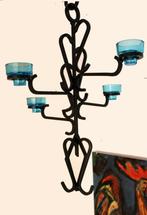 Jaren 70 brutalist Deense hangende kaarsenhouder, Antiek en Kunst, Ophalen of Verzenden, Overige materialen