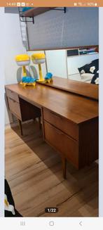 Vintage teak houten kast met spiegel, bureau met spiegel., Ophalen, Gebruikt