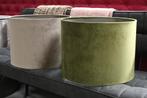 Nieuwe ronde velvet lampenkappen Ø40x30 groen & champagne