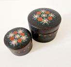 Set van 2 lak doosjes handbeschilderd  deksel doos, Ophalen of Verzenden