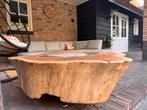 Schitterende, stoere boomstamtafel. Uniek, zelfgemaakt, Huis en Inrichting, Tafels | Salontafels, Ophalen, Zo goed als nieuw, Rond