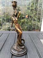 Jugendstil Kandelaar Milo - Messing/Brons, Ophalen of Verzenden