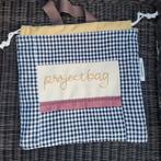 Nieuwe projectbag met geborduurde tekst, Ophalen of Verzenden, Nieuw, Breien of Haken, Overige typen