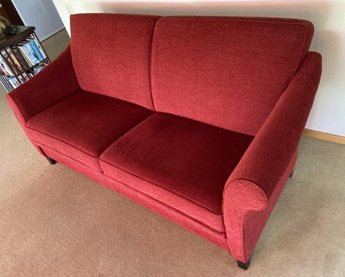 Bank Granada stof Meubi rood - 198 cm breed, Huis en Inrichting, Banken | Bankstellen, Zo goed als nieuw, Rechte bank, Driepersoons