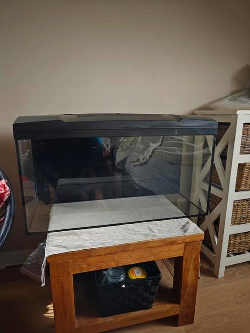 Aquarium 100L met toebehoren, Dieren en Toebehoren, Vissen | Aquaria en Toebehoren, Zo goed als nieuw, Gevuld zoetwateraquarium