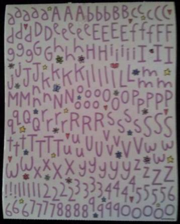 Scrapbook Embellishment Stickers Lavender Alphabet (NIEUW)   beschikbaar voor biedingen