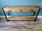 Mangohout Sidetable, Ophalen, 100 tot 150 cm, Zo goed als nieuw, 25 tot 50 cm