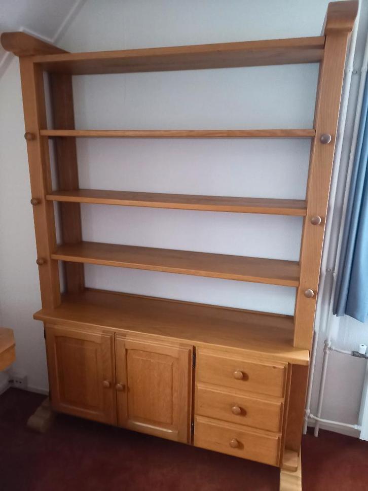 Licht eiken kaaskast, Huis en Inrichting, Kasten | Boekenkasten, Gebruikt, 100 tot 150 cm, 200 cm of meer, 25 tot 50 cm, Met lade(s)