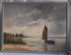 Van Schaijk (20ste eeuw) - Bootje op het meer - Olieverf, Antiek en Kunst, Kunst | Schilderijen | Klassiek, Ophalen
