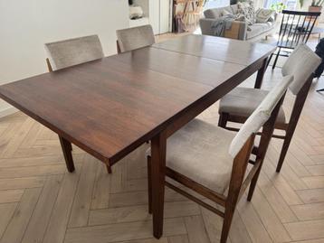 Vintage houten eetkamerset van Topform - Scandinavische stil beschikbaar voor biedingen