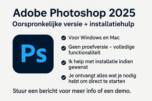 Adobe Photoshop 2025 – Original Version + Installer, Computers en Software, Ontwerp- en Bewerkingssoftware, Nieuw, MacOS, Windows