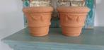 Terracotta potten, h 15 cm, 2 stuks, Tuin en Terras, Bloempotten, Terracotta, Ophalen of Verzenden, Zo goed als nieuw