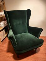 Ikea Fauteuil - Donkergroen Fluweel, Huis en Inrichting, Ophalen, Klassiek, 75 tot 100 cm, Zo goed als nieuw