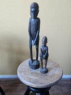 2 houten handbewerkte afrikaanse beelden, Ophalen of Verzenden