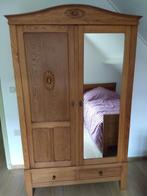 hang en leg kast linnenkast eiken met spiegel., Ophalen, Gebruikt, 100 tot 150 cm, 200 cm of meer