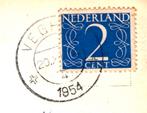 987362 Veghel Sticker Sint Nicolaas 1954 Gelopen met zegel, Verzenden, 1940 tot 1960, Gelopen, Noord-Brabant