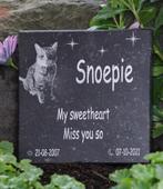 Gedenksteen van hardsteen voor hond of kat met fotogravure, Ophalen of Verzenden, Nieuw