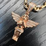 14k gouden ketting met hanger engel prachtig model, Ophalen of Verzenden, Nieuw, Goud, Met hanger