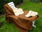 wollen deken  bruin/beige 240 x 220 2pers Vendorma, Ophalen of Verzenden, Gebruikt