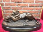 bronzen topbeeld, DE STRIJD OM HET BESTAAN, NATURISME, Antiek en Kunst, Antiek | Koper en Brons, Ophalen of Verzenden, Brons