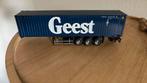 HO 1:87 OPLEGGER MET CONTAINER GEEST, Hobby en Vrije tijd, Modelauto's | 1:87, Ophalen of Verzenden, Zo goed als nieuw