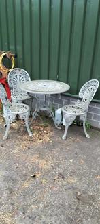 metalen tuin set(gietmetaal), Ophalen, Gebruikt, Metaal