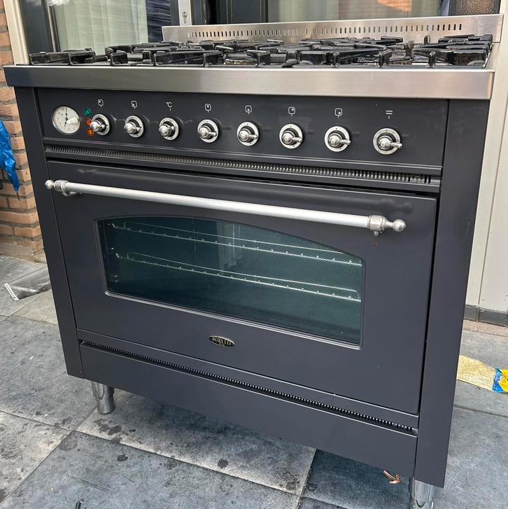 Boretti 90cm 6pits, Witgoed en Apparatuur, Fornuizen, Zo goed als nieuw, Vrijstaand, Gas, 5 kookzones of meer, 90 tot 95 cm, 60 cm of meer