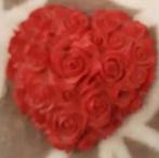 Rode rozen hart fotolijstje en hart juwelendoosje en kussen, Nieuw, Ophalen of Verzenden, Rood